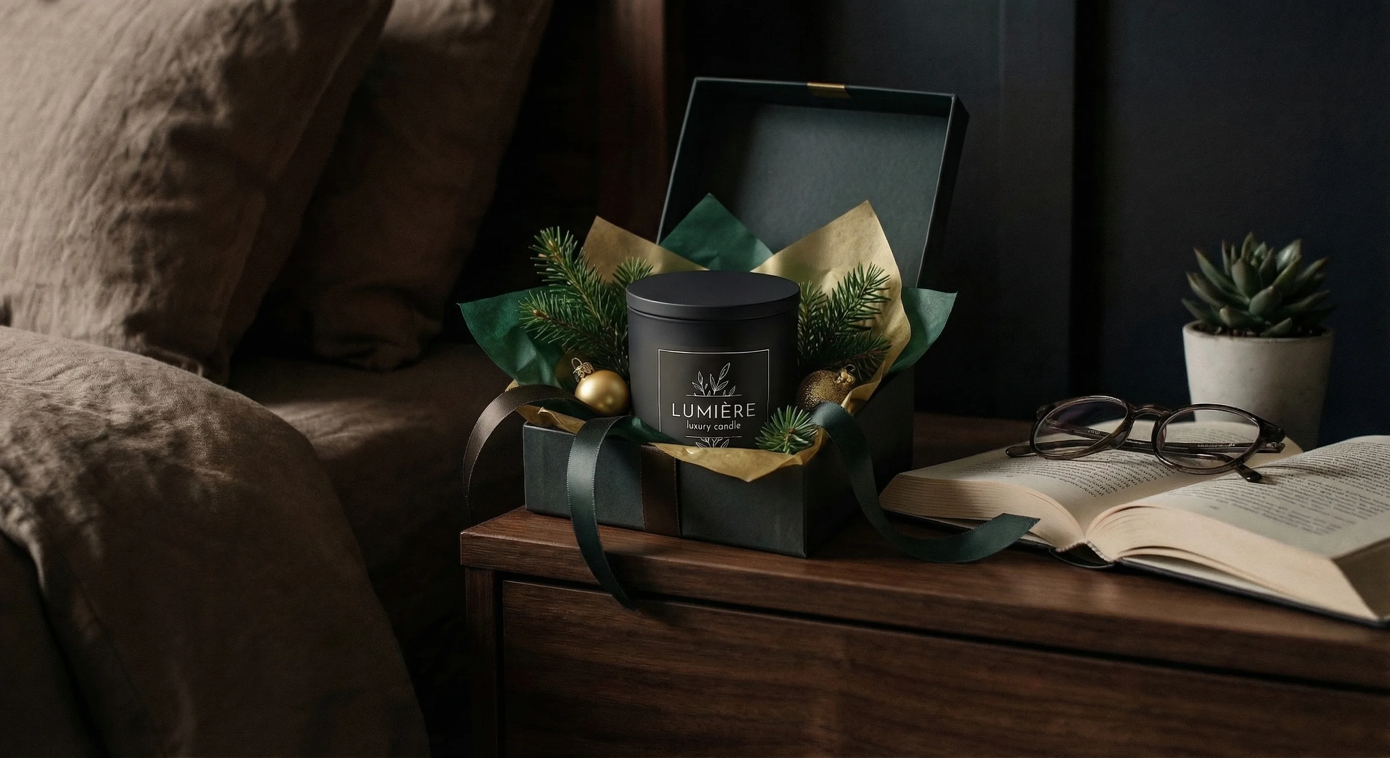 Candle holiday gift box